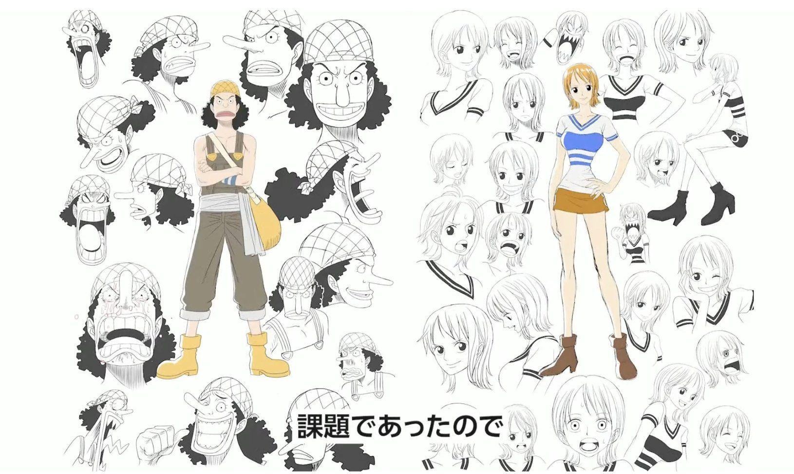 THE ONE PIECE Usopp a Nami character sketches